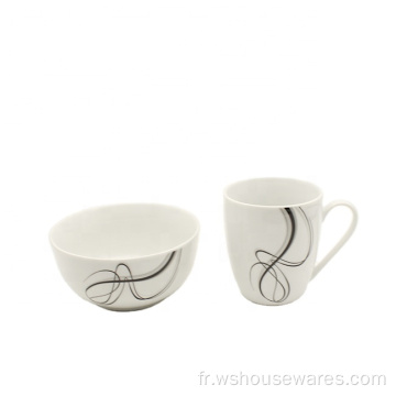 Ensembles de vaisselle en porcelaine de décalcomanie de cadeaux Royal Bone